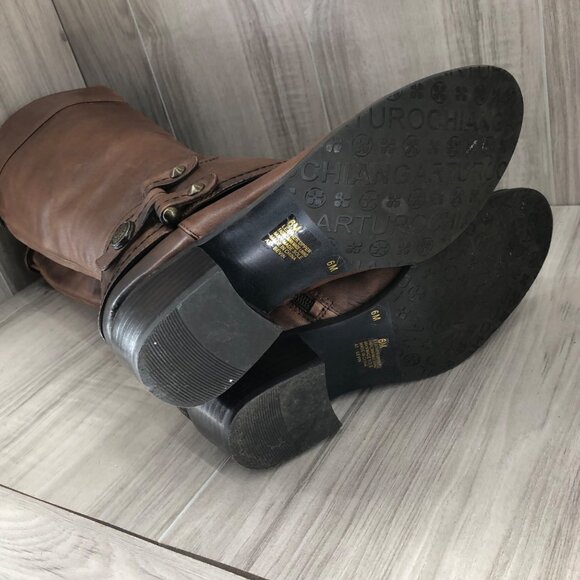 Arturo Chiang Riding Boots Women's 6 Bevin Brown Leather Tall Knee High - Picture 10 of 11